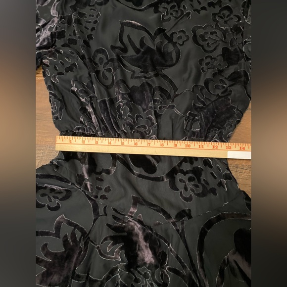 Free People Women Mini Dress XS Black Manuka Burnout Velvet Mini A Line - Picture 8 of 16